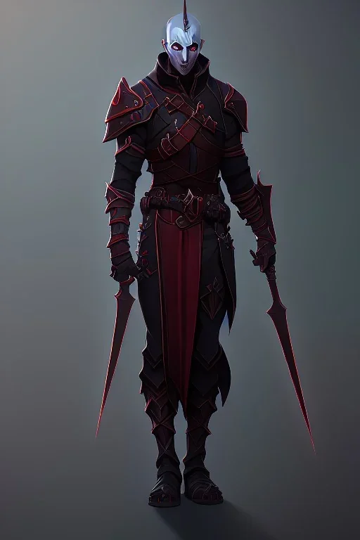 Black knight, fantasy, high detail, red