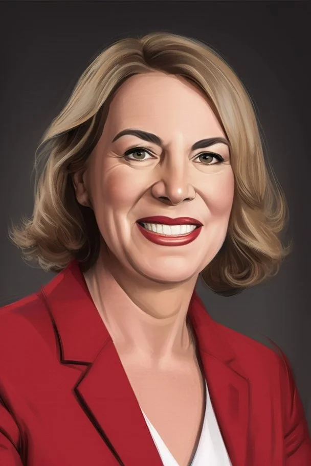 POwerful Female politician with a fiery background portrait