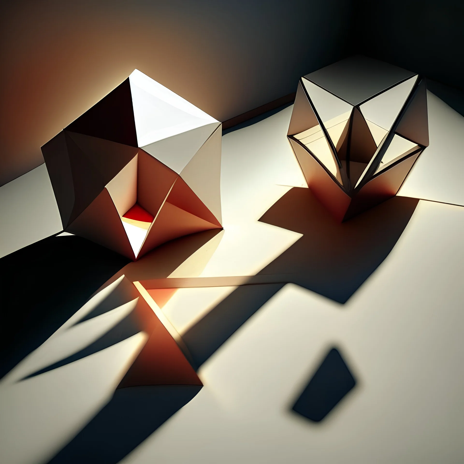 4d geometry light and shadows top view