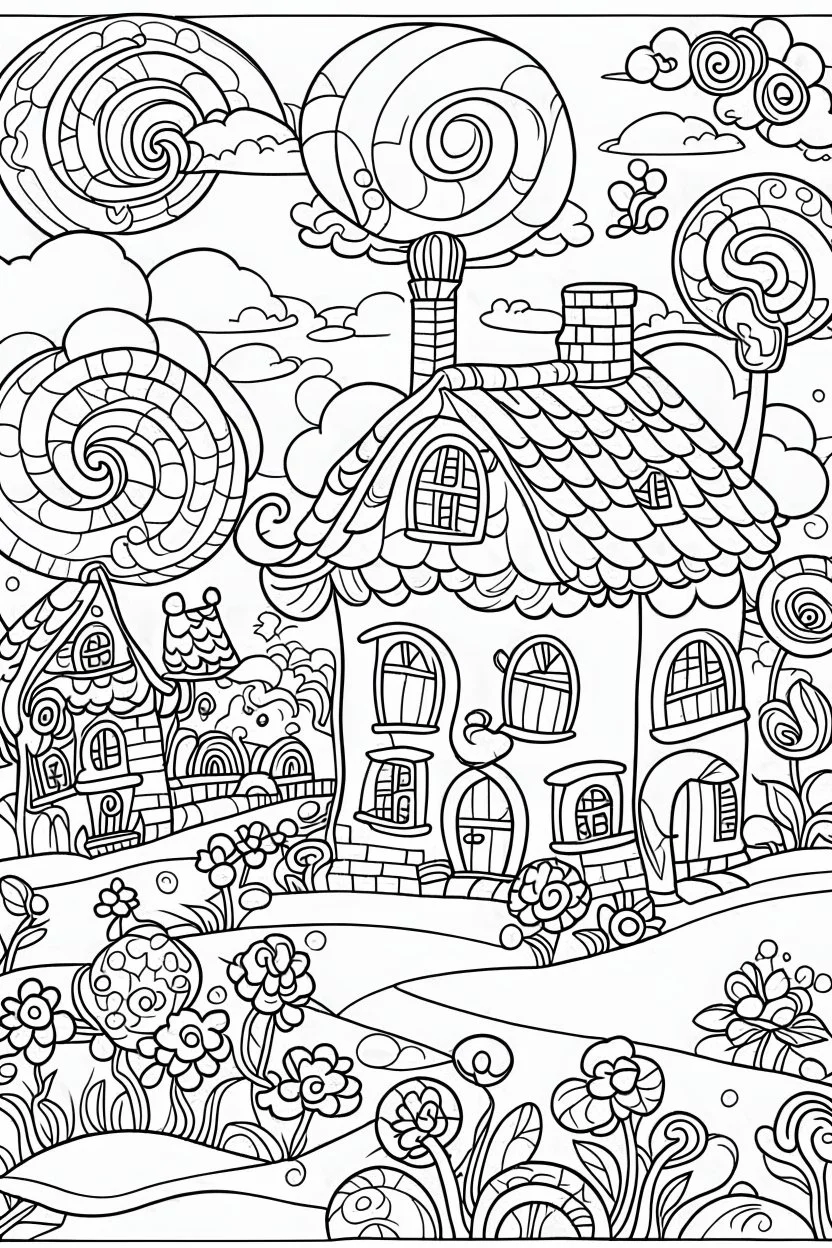 Stress Relief coloring page for kids, cartoon style, thick outline, low details, no shading, vivid color