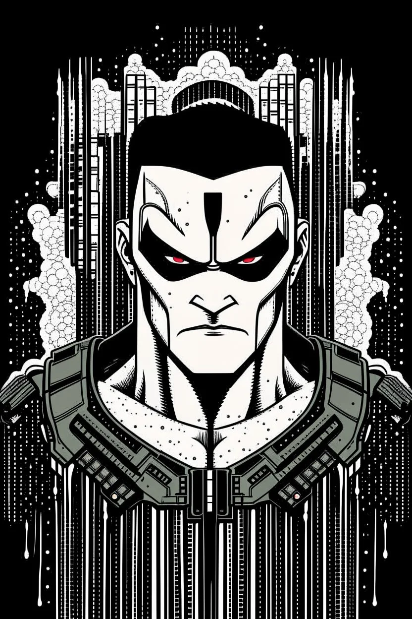 punisher sku;; in the style of Hiroshi Nagai