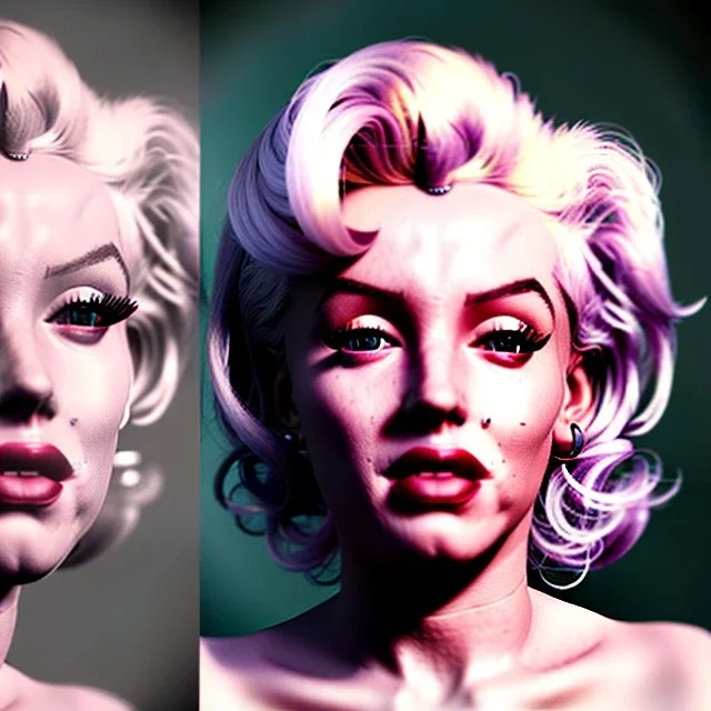 Realistic image portrait, sweet Marylin Monroe, cyberpunk style, highly detailed, unreal engine 5, ray tracing, RTX, lumen lighting, ultra detail, volumetric lighting, 3d, finely drawn, high definition, high resolution.