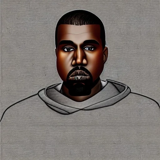 Kanye West portrait by AMADEO MODIGLIANI