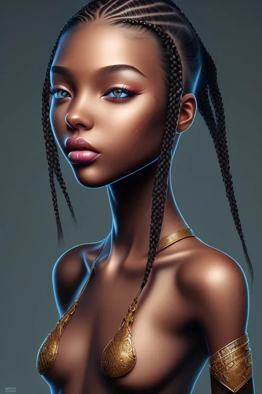 girl, cute, beautiful, black skin, braids