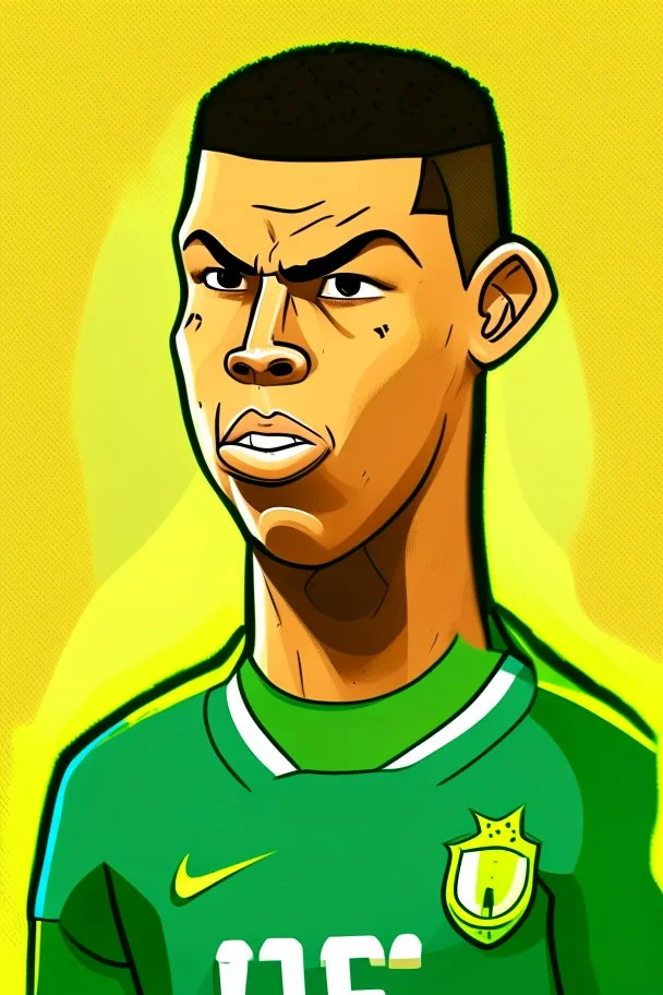 Ronaldo Brazilian football player ,cartoon 2d