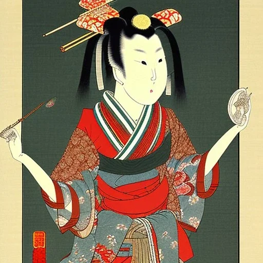 Ukiyo-e painting of a samuri