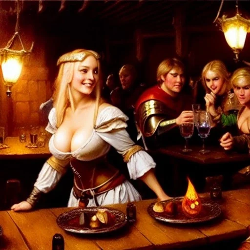 fullbody portrait 'beautiful face blonde massiveboobs medieval wench on tavern in medieval city',painting by gaston bussiere, greg rutkowski, yoji shinkawa, yoshitaka amano, tsutomu nihei, donato giancola, tim hildebrandt, oil on canvas, cinematic composition,sharp image, extreme detail,((fit full head inside picture)),32k