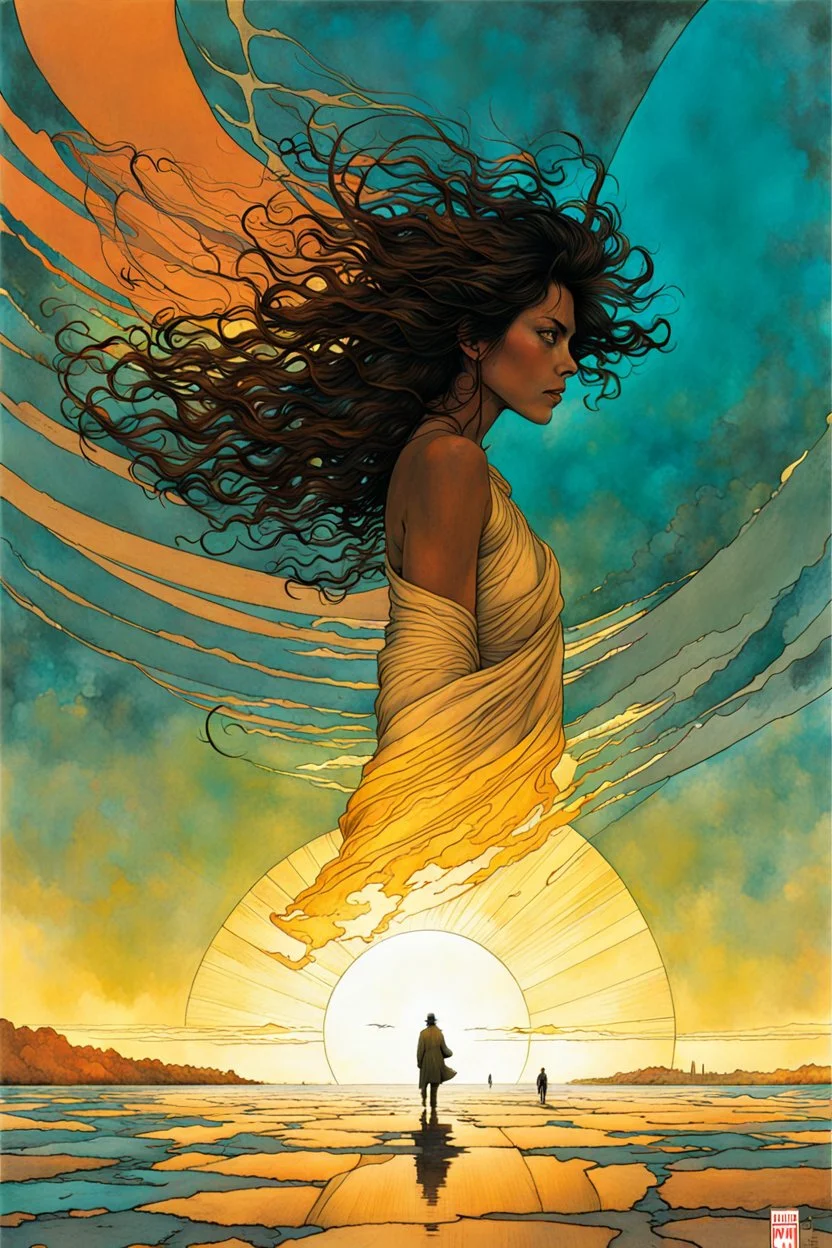 She broke their bonds and set them free , Tracy Adams , Gabriel Pacheco , Douglas Smith , Bill Sienkiewicz, and Jean Giraud Moebius create a stunning portrait of freedom, muted natural color, sharp focus, art from beyond, asymmetric,