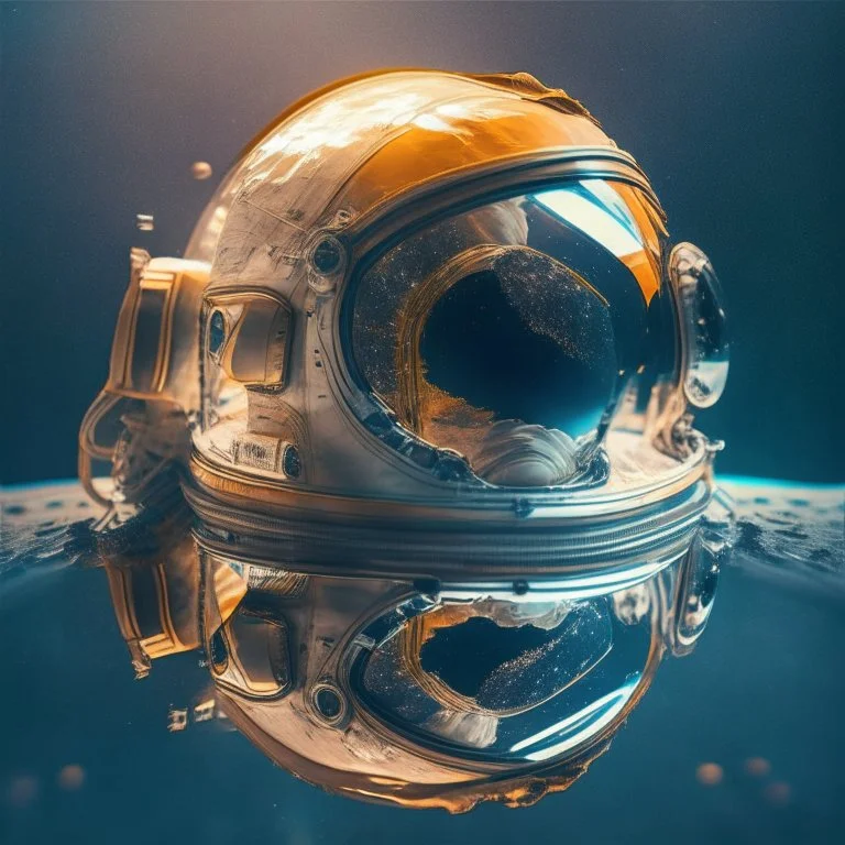 astronaut helmet reflecting the starts