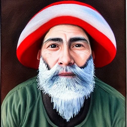 Mushroom shaman, full beard, realistic, portrait