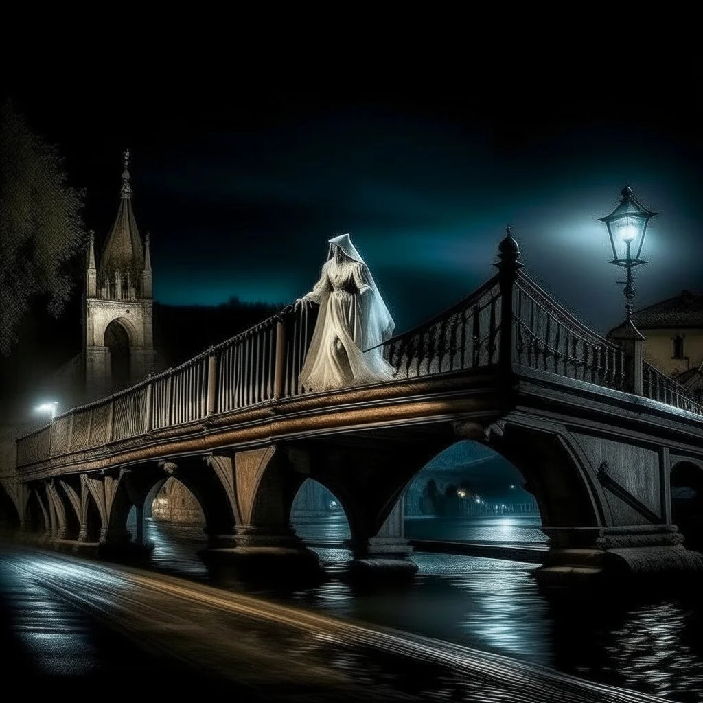 THE GHOST IS STILL DANCING AT NIGHT ON THE OLD BRIDGE. Carlos Lapellegrina