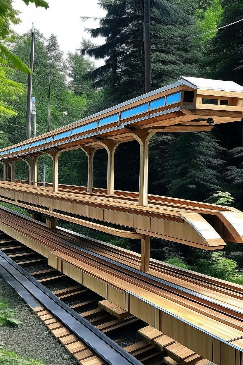 A one-person monorail made from plywood and 2x4 lumber