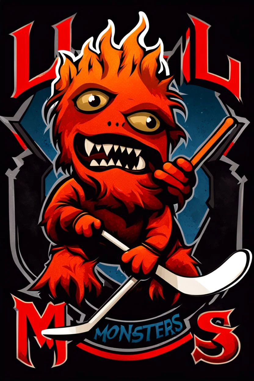 "Lil Monsters" hockey team logo