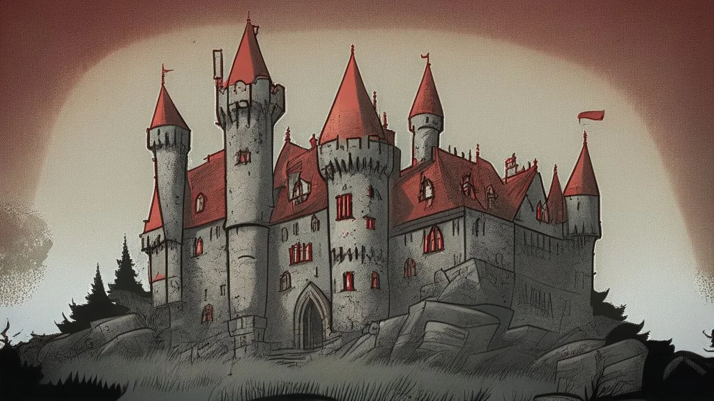 Vampire castle, comic style