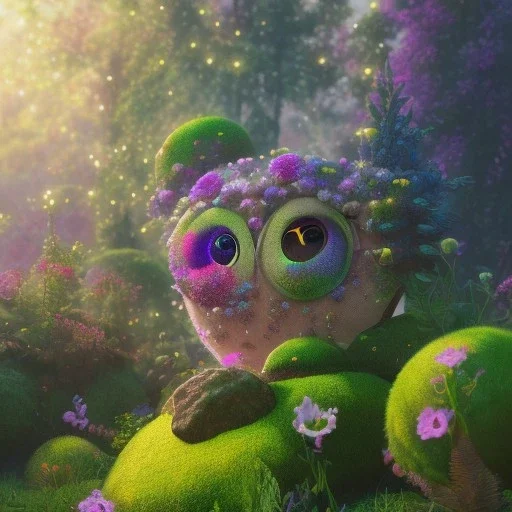 pixar style, volumetric summer garden environment and background, hyper realistic painting of extraordinary puffer Nike sneaker, looking excited, volumetric lighting, dramatic lighting, detailed digital painting, anime, ornate, colour-saturated colors, chaotic, small minutiae, tiny features, particulars, centered, smooth, sharp focus, renderman gofur render, 8k, uhd, detailed eyes, realistic shaded volumetric lighting, sunlight caustics, backlight, centered camera view