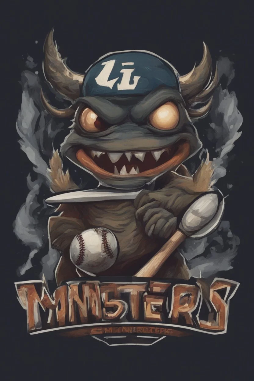 "Lil Monsters" baseball team logo,