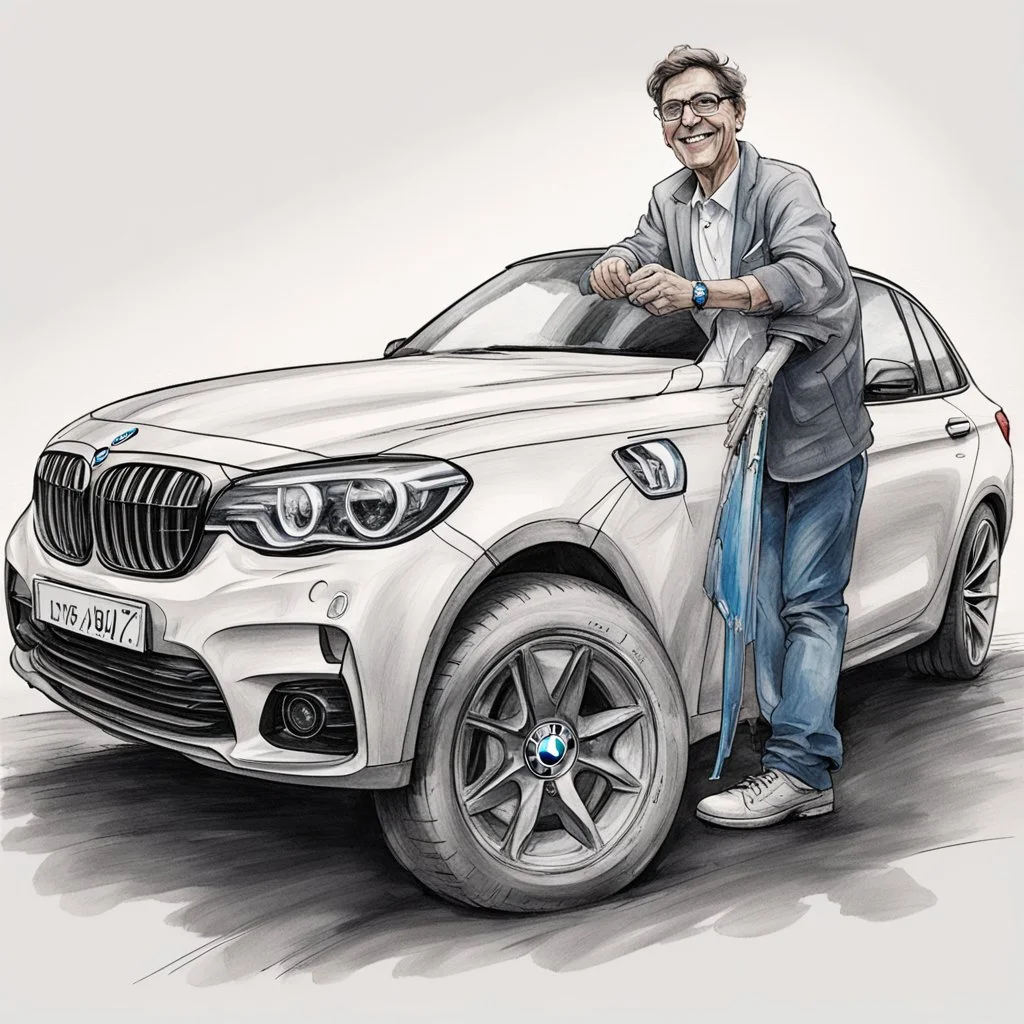 нарисуй счастливого владельца бмв