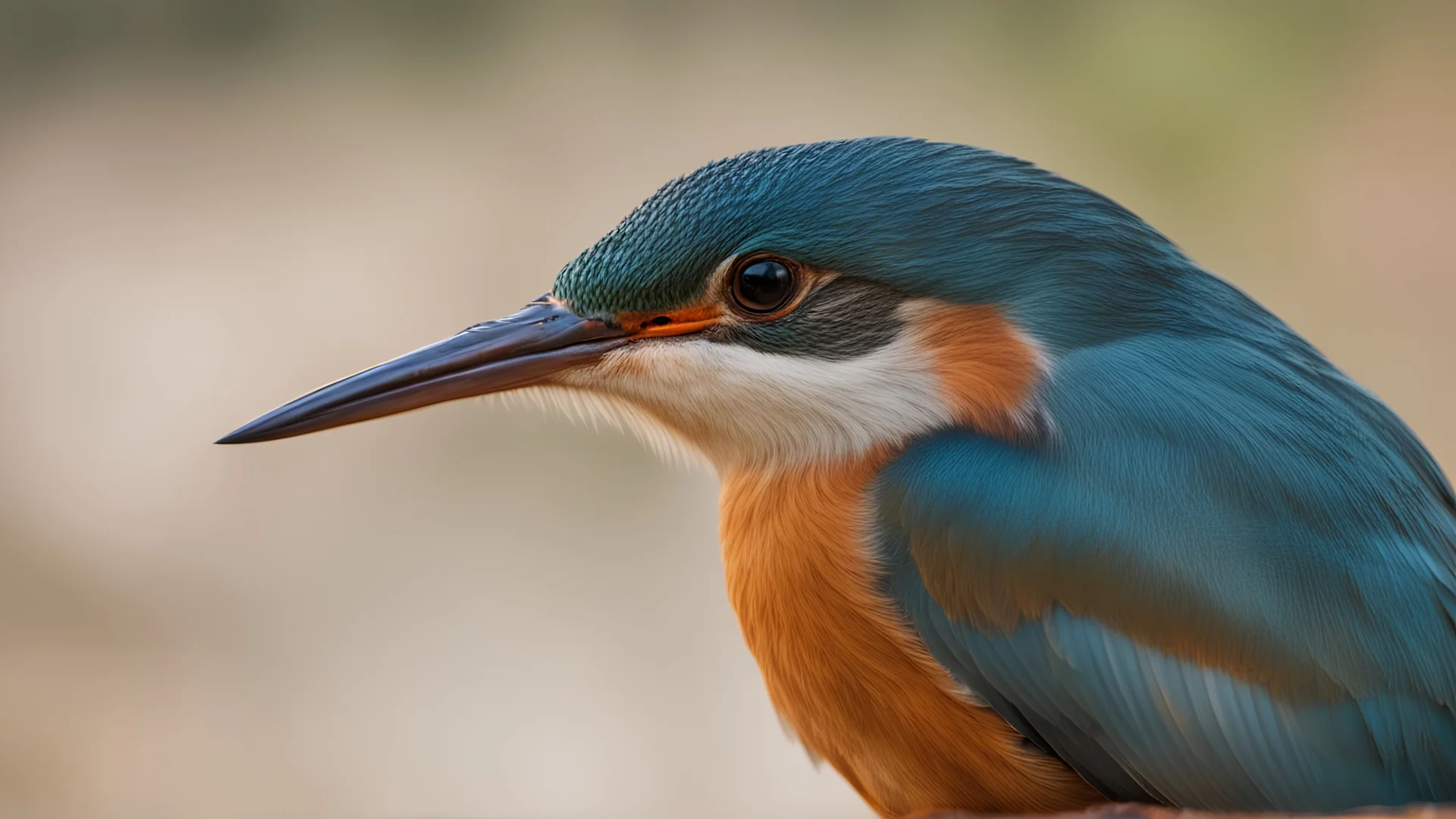 Beautiful closeup shot of a common kingfisher under the sunlight