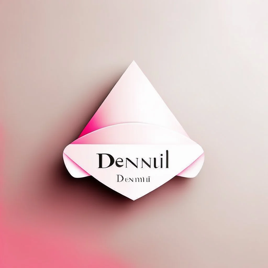 Create a logo with the name Deniz Boutique, inspired by diamond dresses, with the symbol of the dress, baby pink