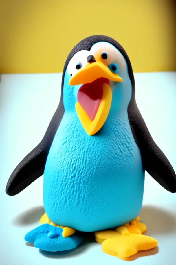 cheery penguin avatar full body in play-doh