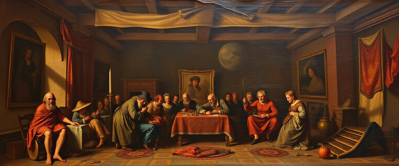 master oil painting by Rembrandt,if facebook was a quilt