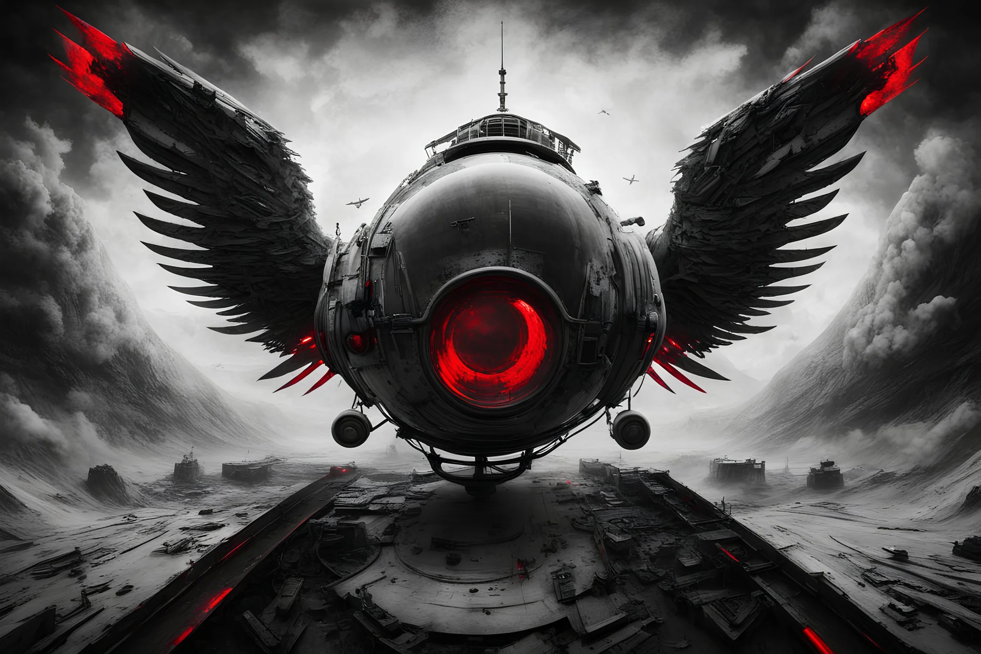 a black and white aviator background with a red design, a detailed matte painting by Ignacy Witkiewicz, tumblr, abstract illusionism, hellish background, antichrist, darksynth