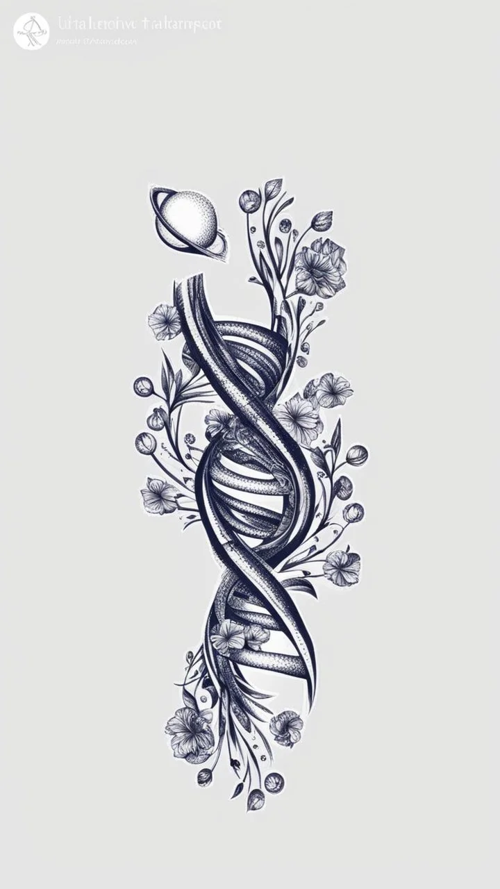 Simple tattoo art, DNA shape, Rose, white background, intricate details, highly detailed, high details, detailed portrait, masterpiece,ultra detailed, ultra quality