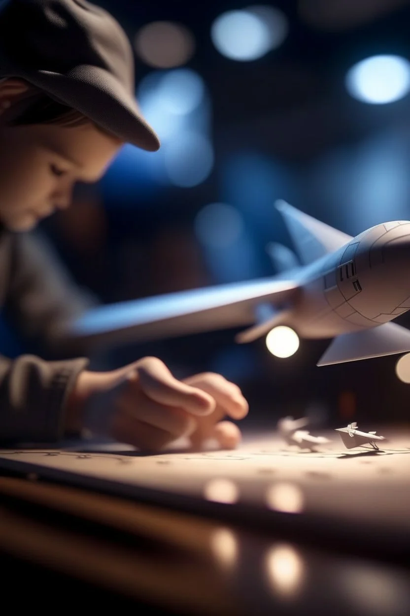 the ultimate expert on paper planes testing his planes, zeiss prime lens, bokeh like f/0.8, tilt-shift lens 8k, high detail, smooth render, down-light, unreal engine, prize winning