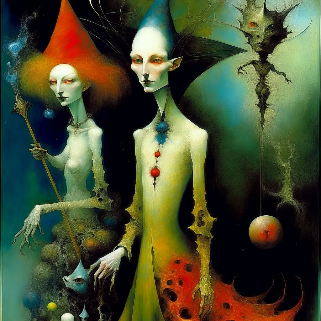 magic woman, Hieronymus Bosch , Leonor Fini , Yves Tanguy