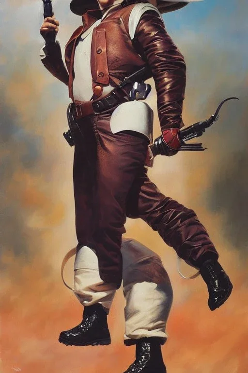 Full body portrait, painting, medium shot lady style of The Rocketeer