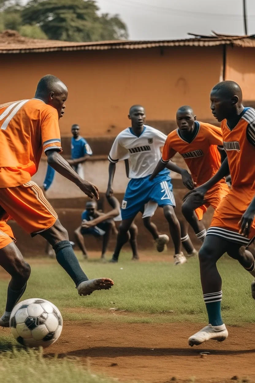 A football game between two African teams