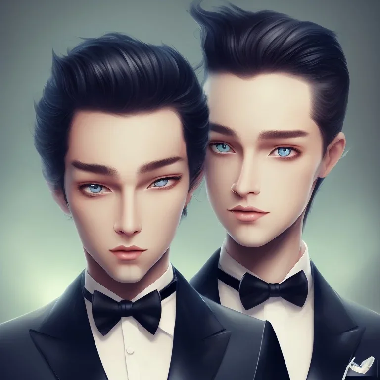 Man with blue eyes and tuxedo korean BABEH