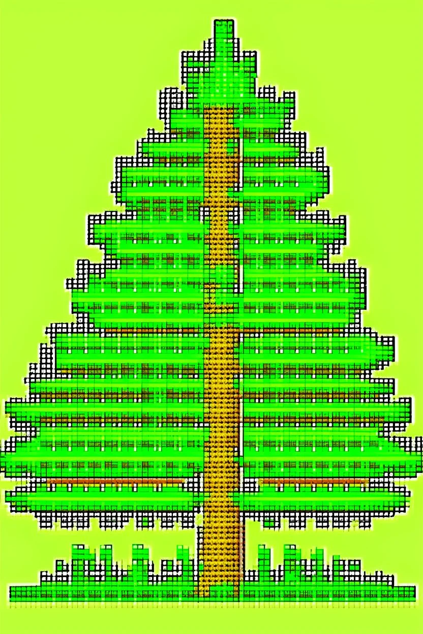 2d pixel art spruce tree