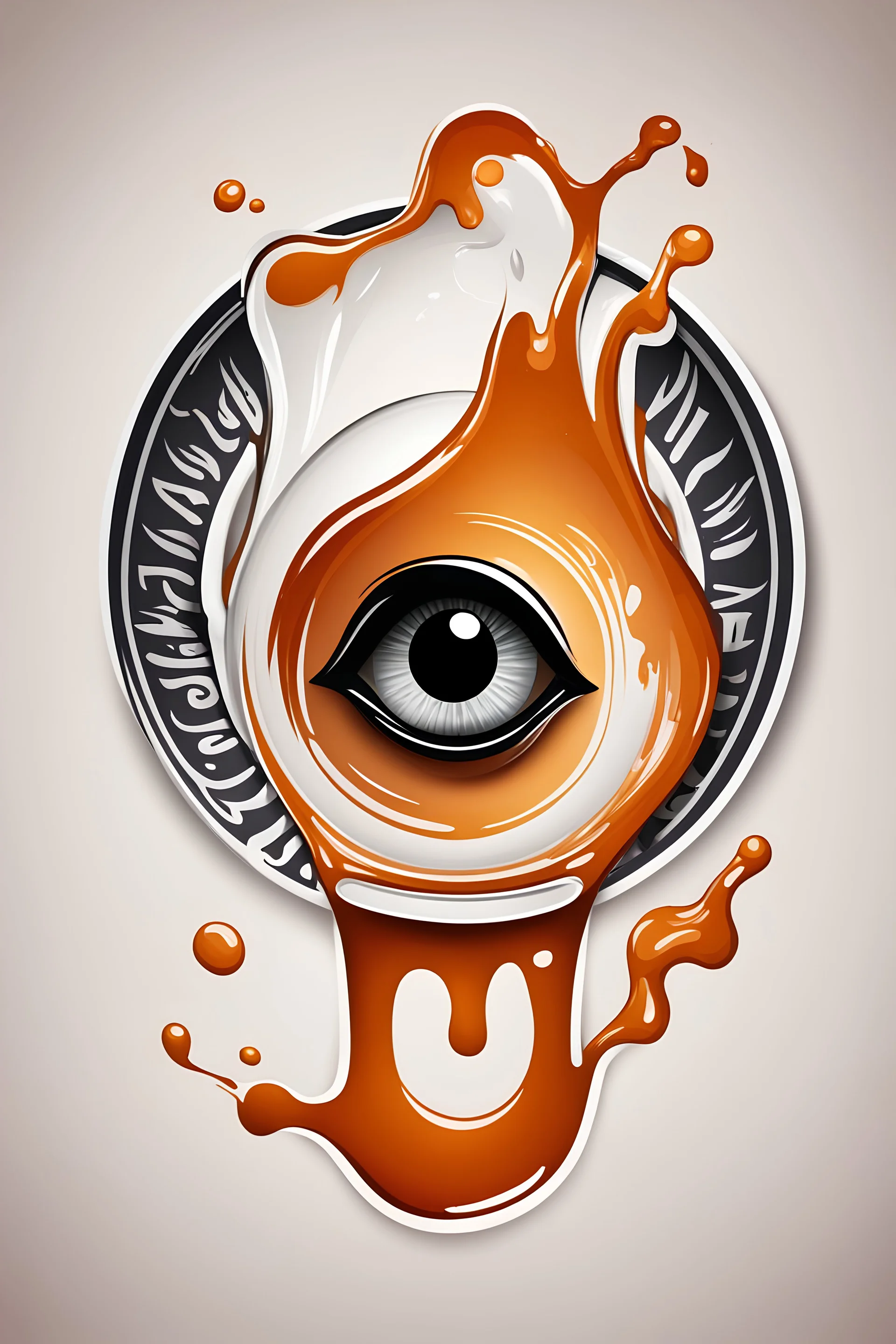 logo combining an eye and sauce food elements in a plate