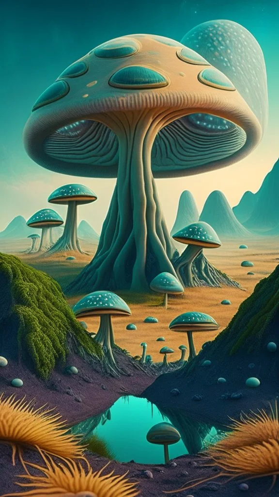 alien mushroom landscape