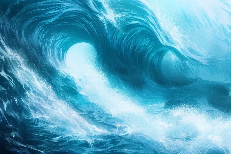 a screaming ocean wave, realistic, cinematic, digital art, trending on artstation