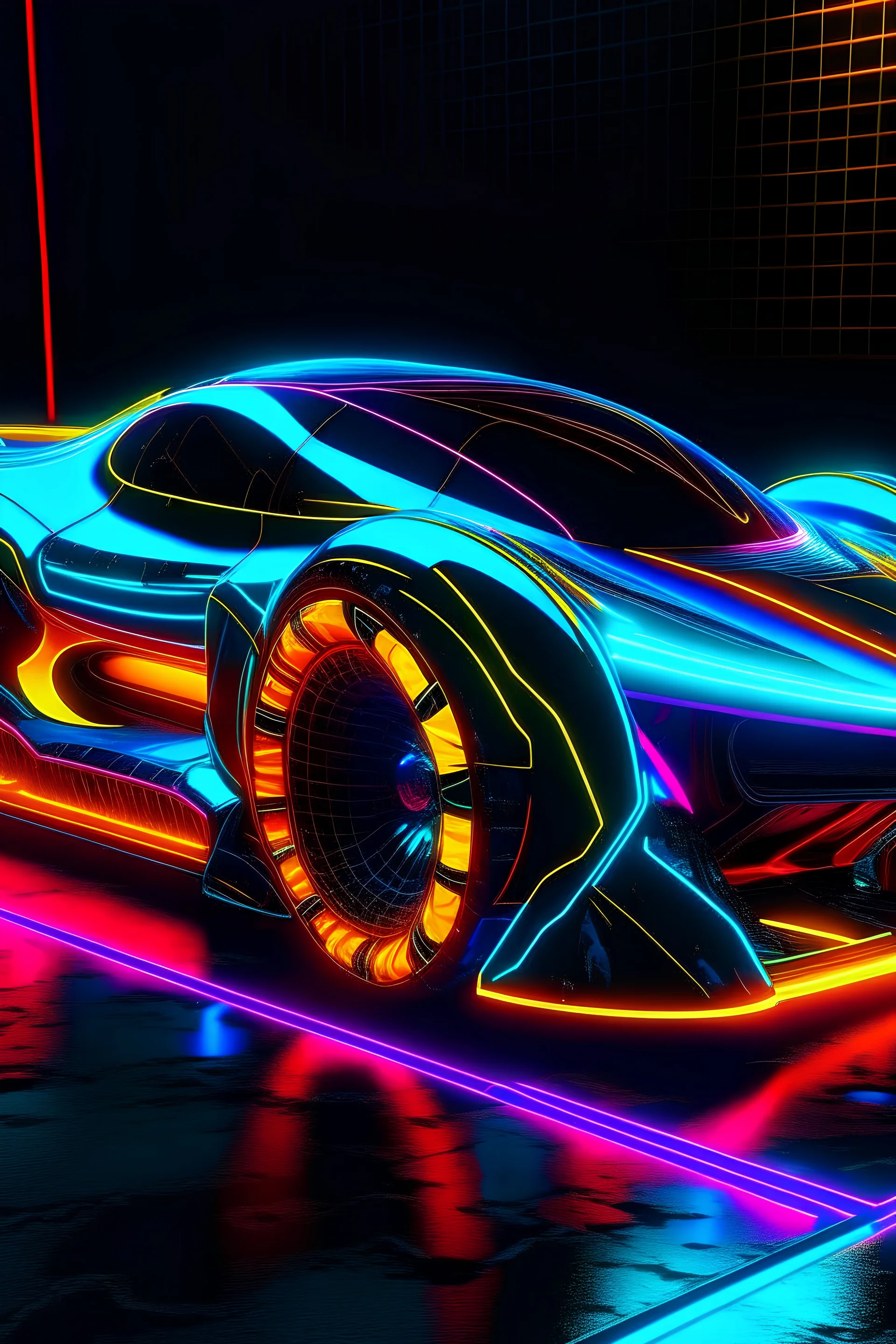 neon futuristic car