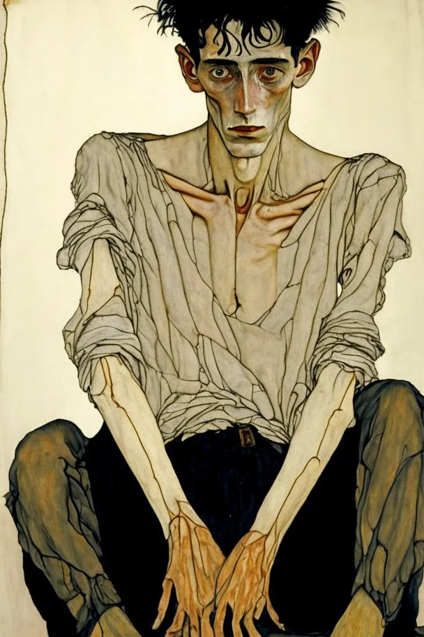 painting of a figure with the life-filled void of an empty existence, egon schiele masterpiece