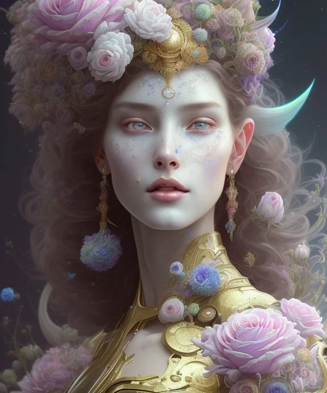 full view ultrarealistic portrait ethereal fantasy deity wearing beautiful gown, flowers, spirituality, 4k digital masterpiece by anna dittman and alberto seveso ruan jia, rossdraws, artgerm and greg rutkowski and alphonse mucha and loish and wlop, fantasycore, hyperdetailed, realistic digital painting, soft lighting, featured on artstation