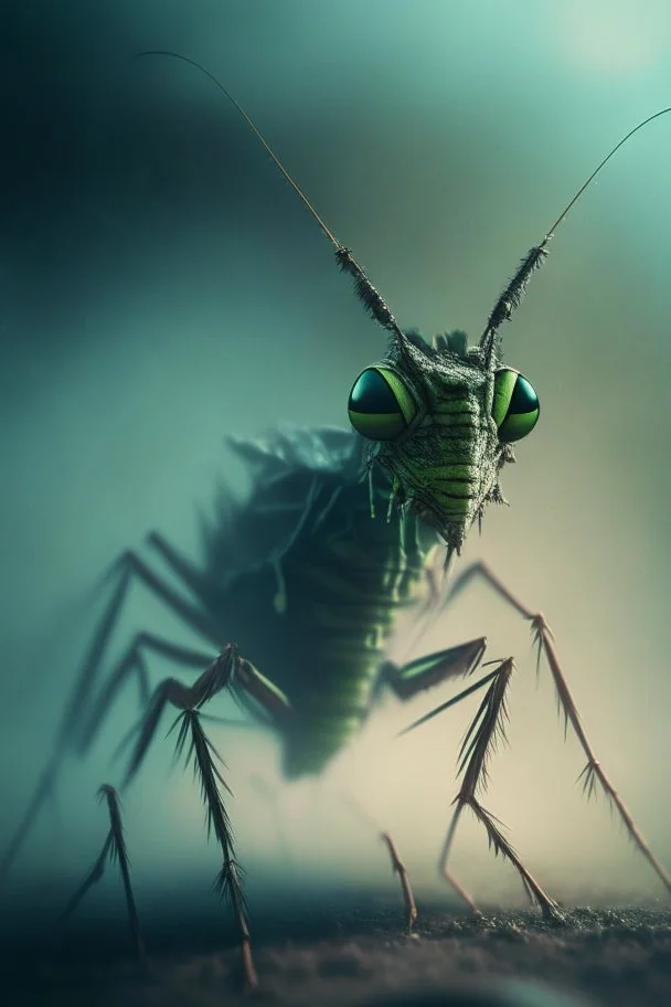 freddy kreuger as a grasshopper, trending art, 8k, depth of field, volumetric fog