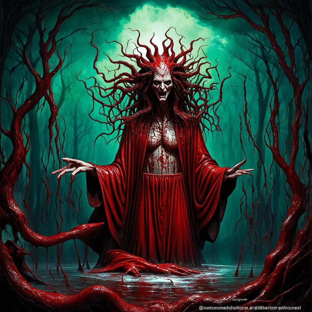 The Bloodlust Of Yog-Sothoth || Outer Gods :: Lovecraftian horror :: in the styles of Michael Whelan and Paul Carrick and Wes Benscoter :: mixed media :: bloody :: gothic colors :: HDR