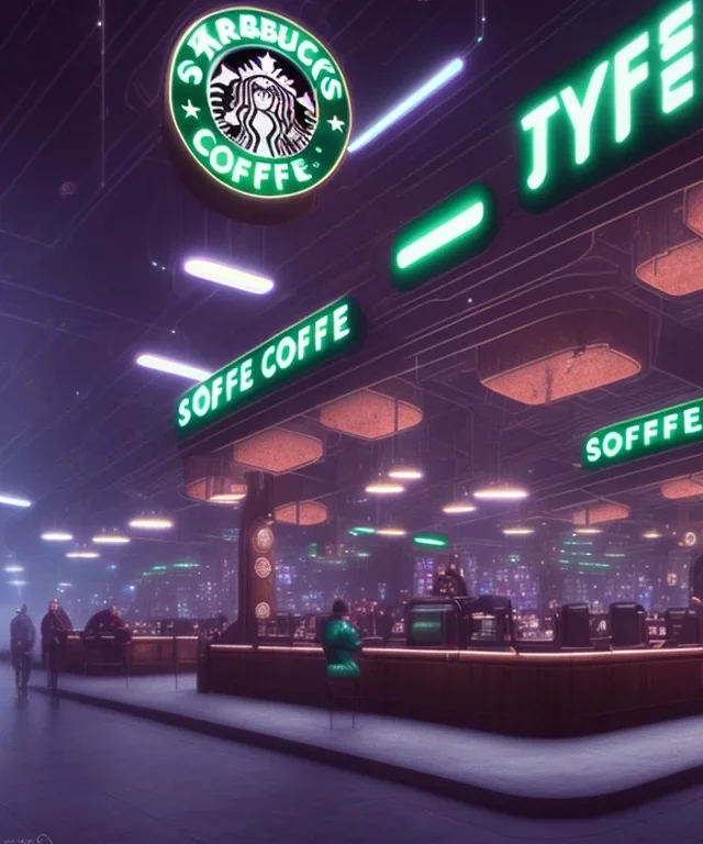 Starbucks, cyberpunk,