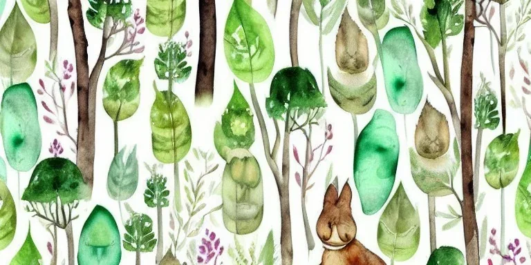 exquisite whimsical woodland watercolor, delicate woodland, cute, adorable, linen backdrop