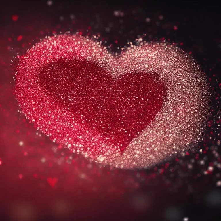 motion blur red glitter heart