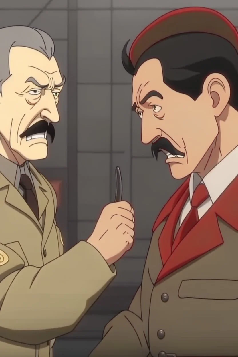 Hitler vs Stalin anime battle