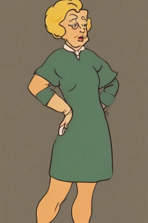 Illustration lady, full body shot, medium shot, stan Berenstain