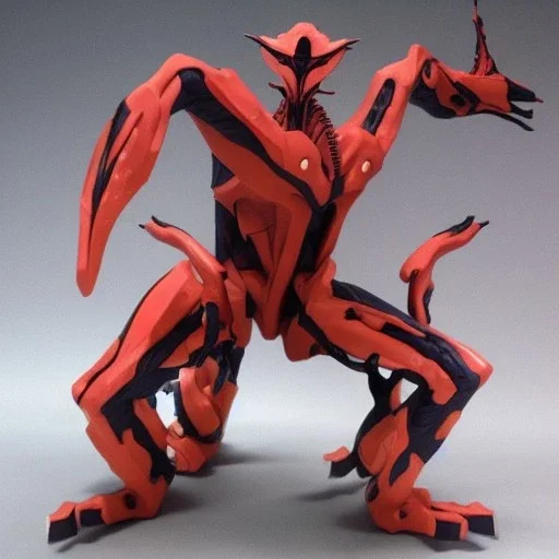 hybrid of Mass Production Evangelion and Godzilla and xenomorph