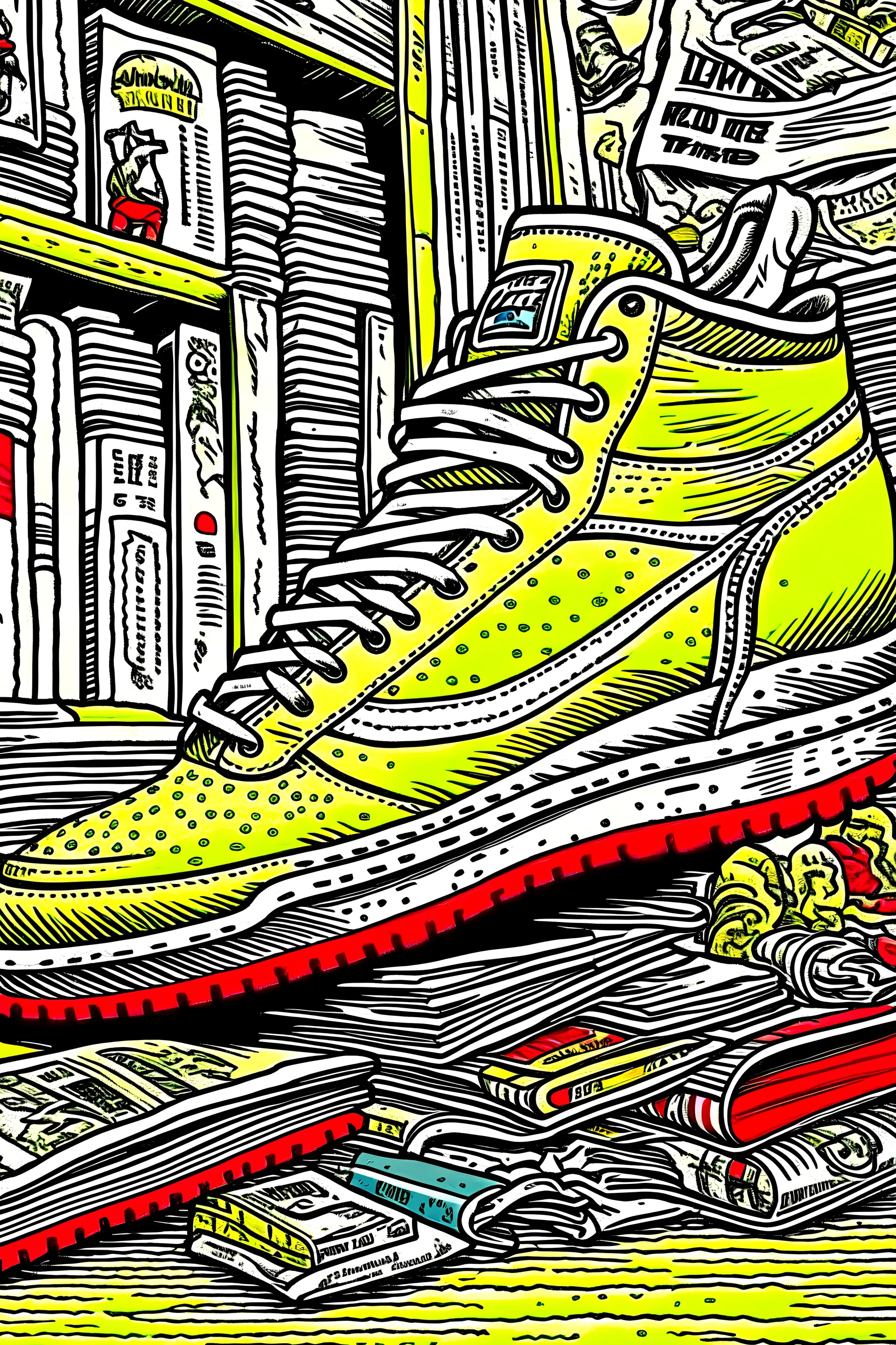 sneaker, comic art