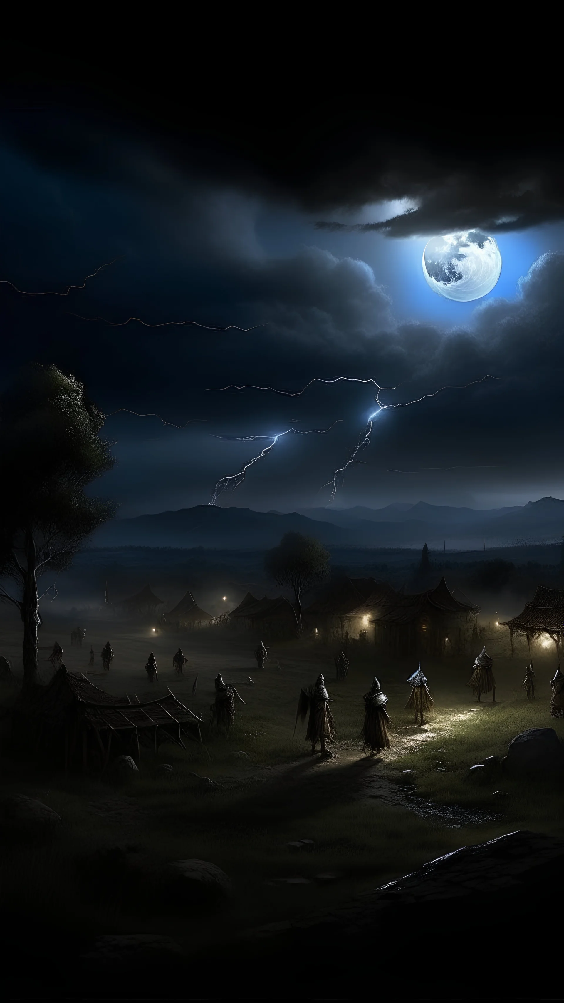 Under the calm and dark night breezes, the group of brave fighting adventurers decided to break through the barrier of darkness surrounding the abandoned village. The sky was clouded with dark clouds, interspersed with oval lightning shining on the distant horizon. As they approached the borders of the village, dark trees increased around them and blocked the Pale Moon, creating pale colors and terrifying shadows. The road leading into the village was full of adventurous hope and resident curio