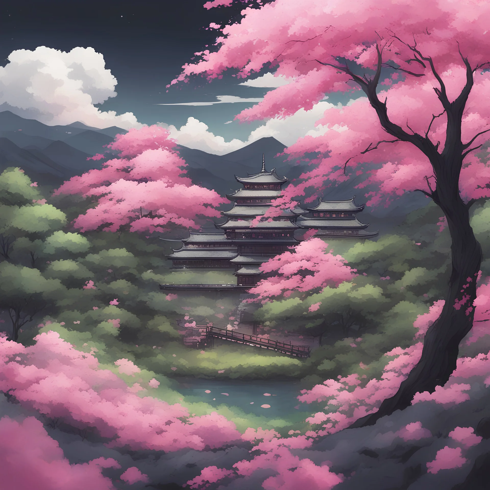 art, fantasy, pink, black, clover, beautiful style, Japan